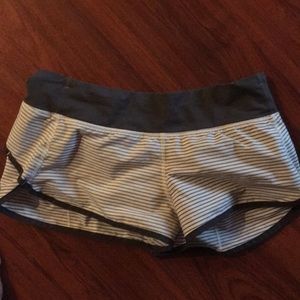 Grey and white striped shorts